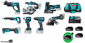 Makita DLX6141T PlusPlus Combokit 8 st maskiner & väska +1st extra 5,0Ah-batteri-på-köpet! Värde 995:-