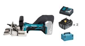 Makita DPJ180RTJ Lamellkexfräs 18V, komplett
