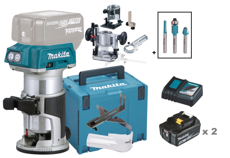 Makita DRT50RTJX5 Handöverfräs 18V