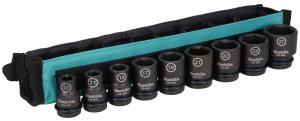 Krafthylssats 9-delar 1/2" 10-27mm, impact BLACK