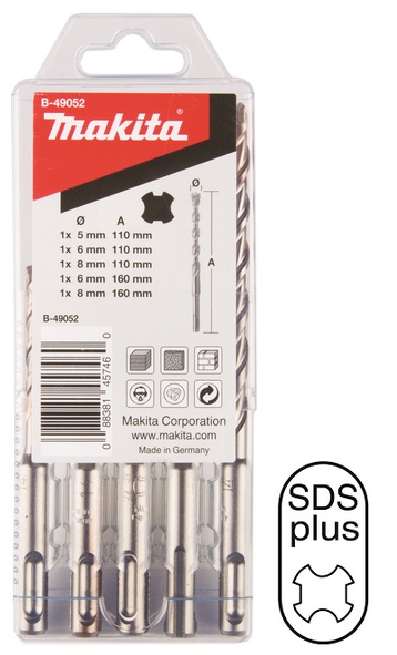 Hammarborrsats 2-skär SDS-PLUS 5-delar