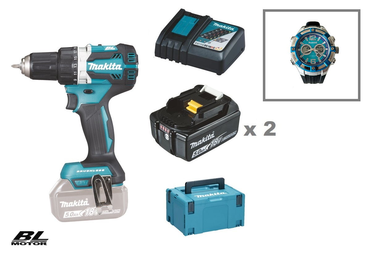 Makita DDF484RTJ Borrskruvdragare 18V, komplett