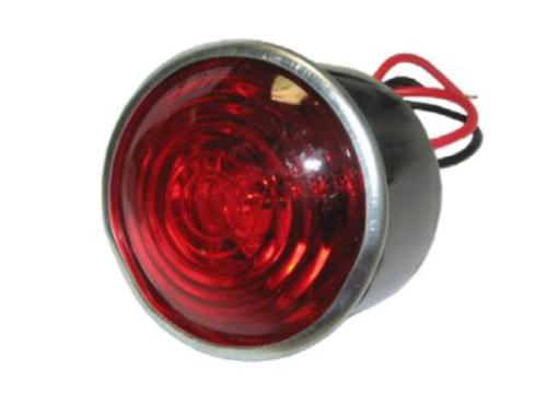 Baklampa rött ljus rund i plåt