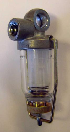 Bränslerenare med glas