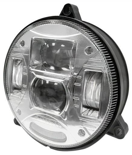 LED-strålkastare Rund 132mm 3-punkt Krom
