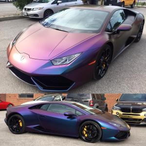 Avery Satin Rushing Riptide Cyan & Purple