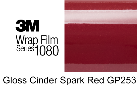 3M 1080-GP253 Gloss Cinder Spark Red Vinyl