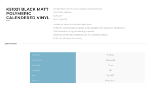 KPMF K51021 Matt Black Skärvinyl 122cm