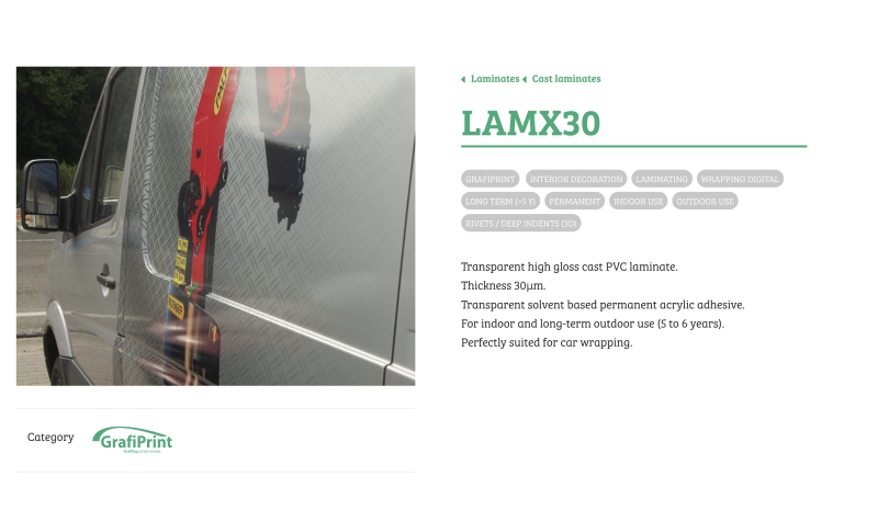 Grafityp LAMx30 High Gloss Wrap Laminat 1,52x50m