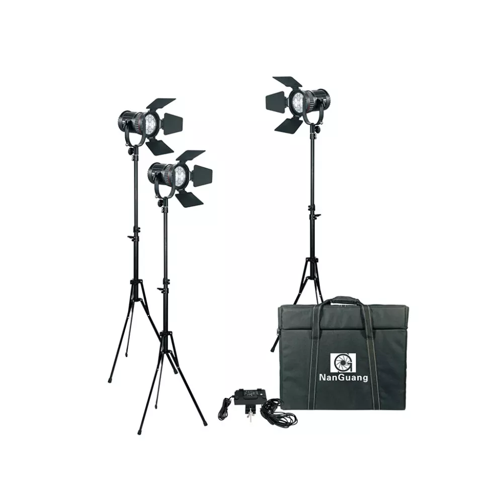 NanGuang LED Fresnel Videolight CN-30Fx x3 Kit