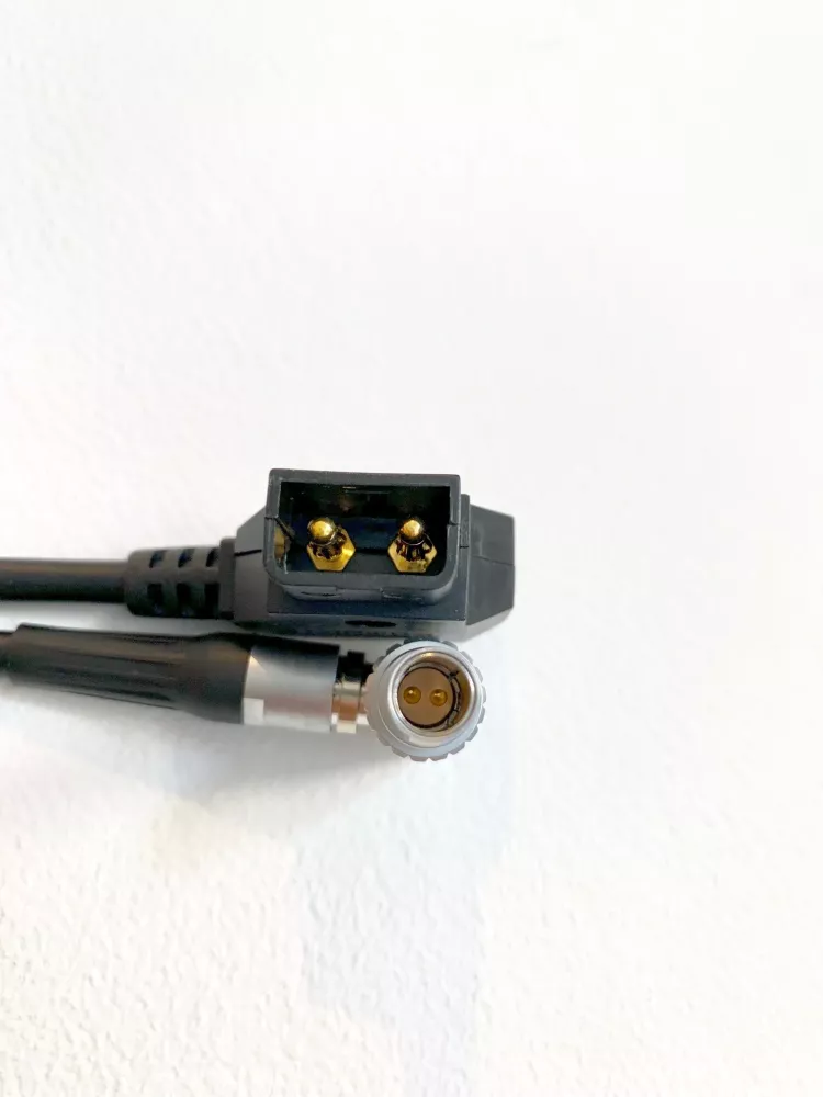 2-Pin LEMO to Angled D-Tap Power Cable 45cm