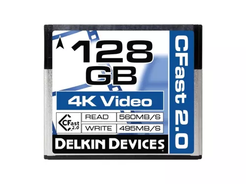 Delkin Memory Card Cinema CFast 2.0 128GB 560MB/s