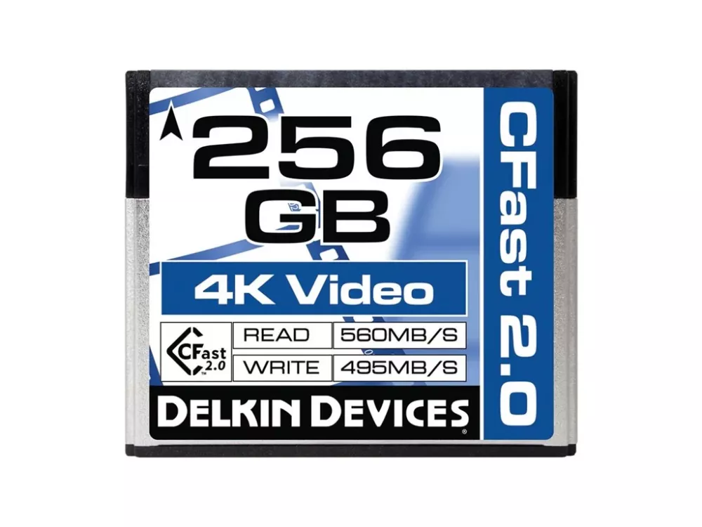 Delkin Memory Card Cinema CFast 2.0 256GB 560MB/s