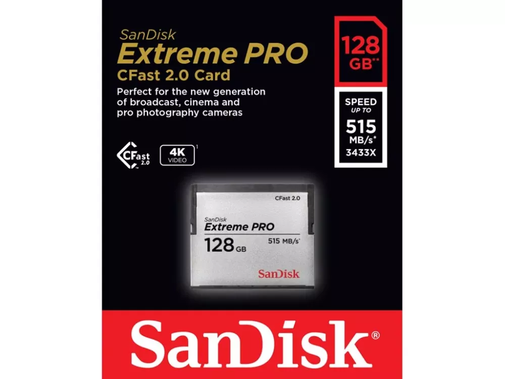 Sandisk Minneskort Extreme Pro CFast 2.0 128GB 525MB/s