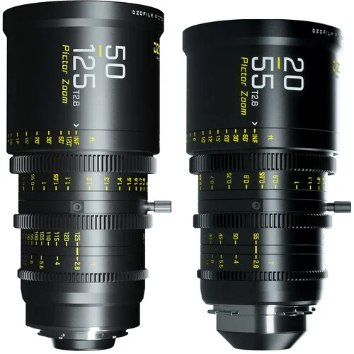 DZOFilm Pictor 20-55mm and 50-125mm T2.8 Super35 Cinema Zoom Lens Bundle (PL Mount and EF Mount, Black)