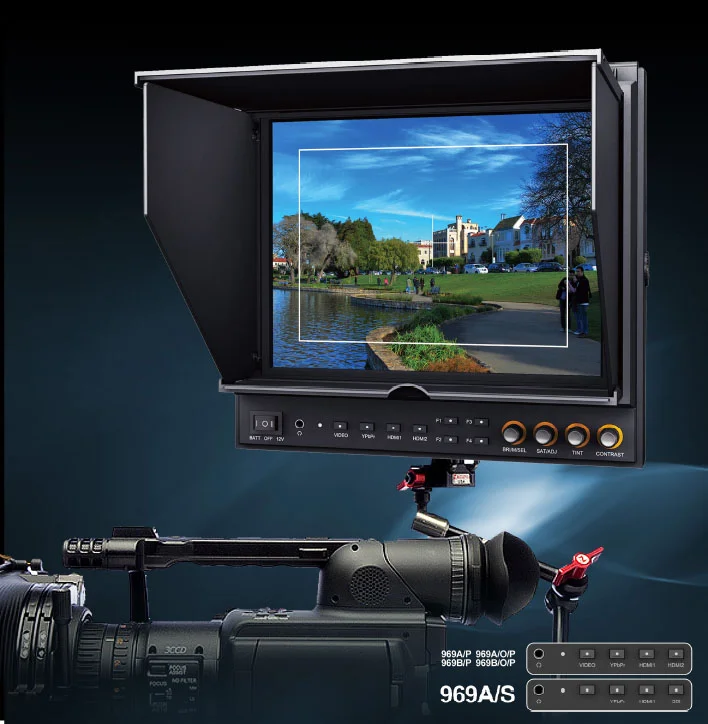 9" Kamera Monitor Pro kit 969A/O/P/S 3g-Sdi +case 4:3