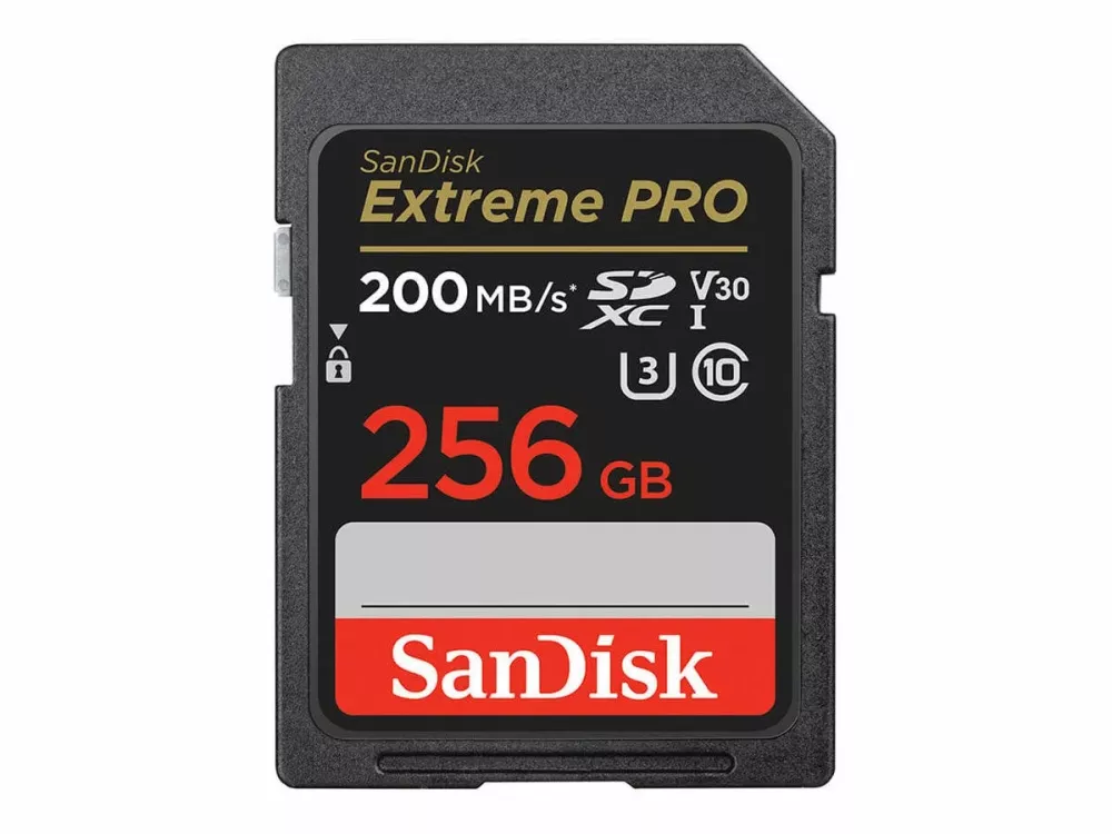 Sandisk Memorycard Secure Digital 256GB SDXC Extreme Pro 200MB/s UHS-I V30 U3 C10