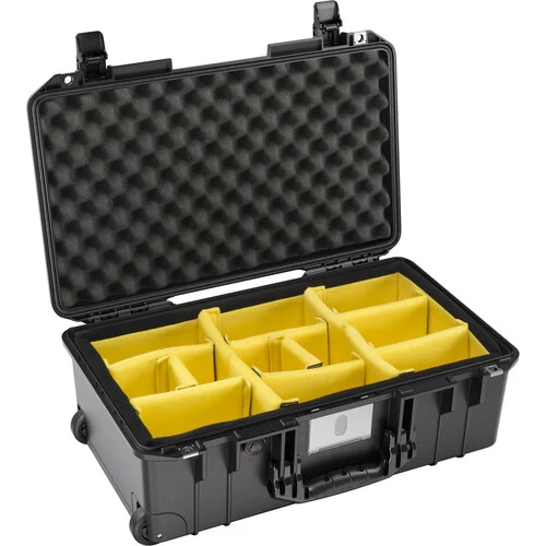 Pelican 1535 Air WD Wheeled Carry-On Hard Case with Padded Divider Insert Black