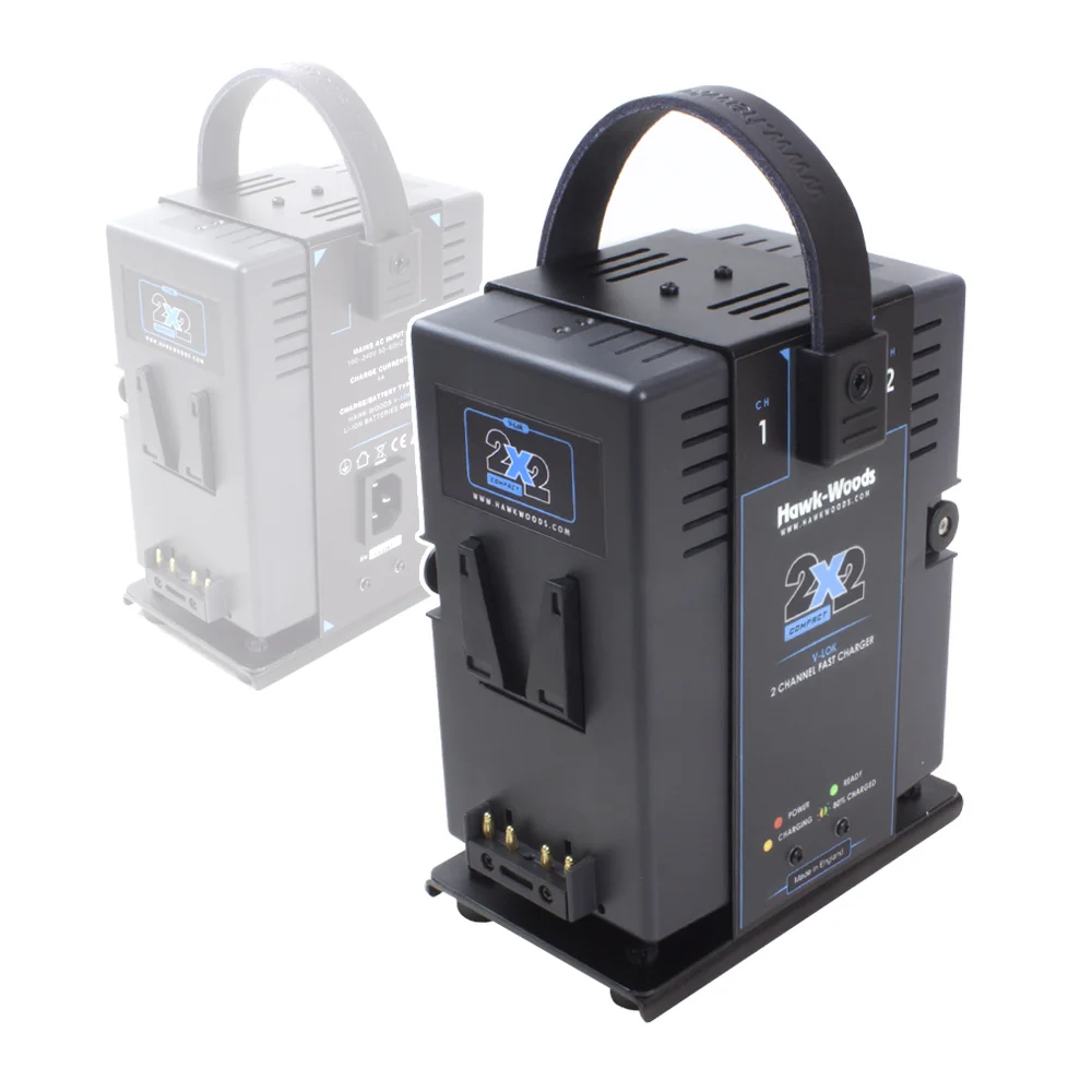 Hawk-Woods V-mount L-2X2C 2-Channel 4A V-Lok Simultan Ultra Snabb Laddare