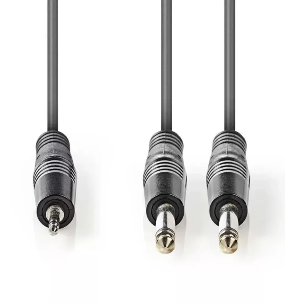 Adapterkabel 2x 6,3 mm till 3,5 mm Stereo 1,5 m