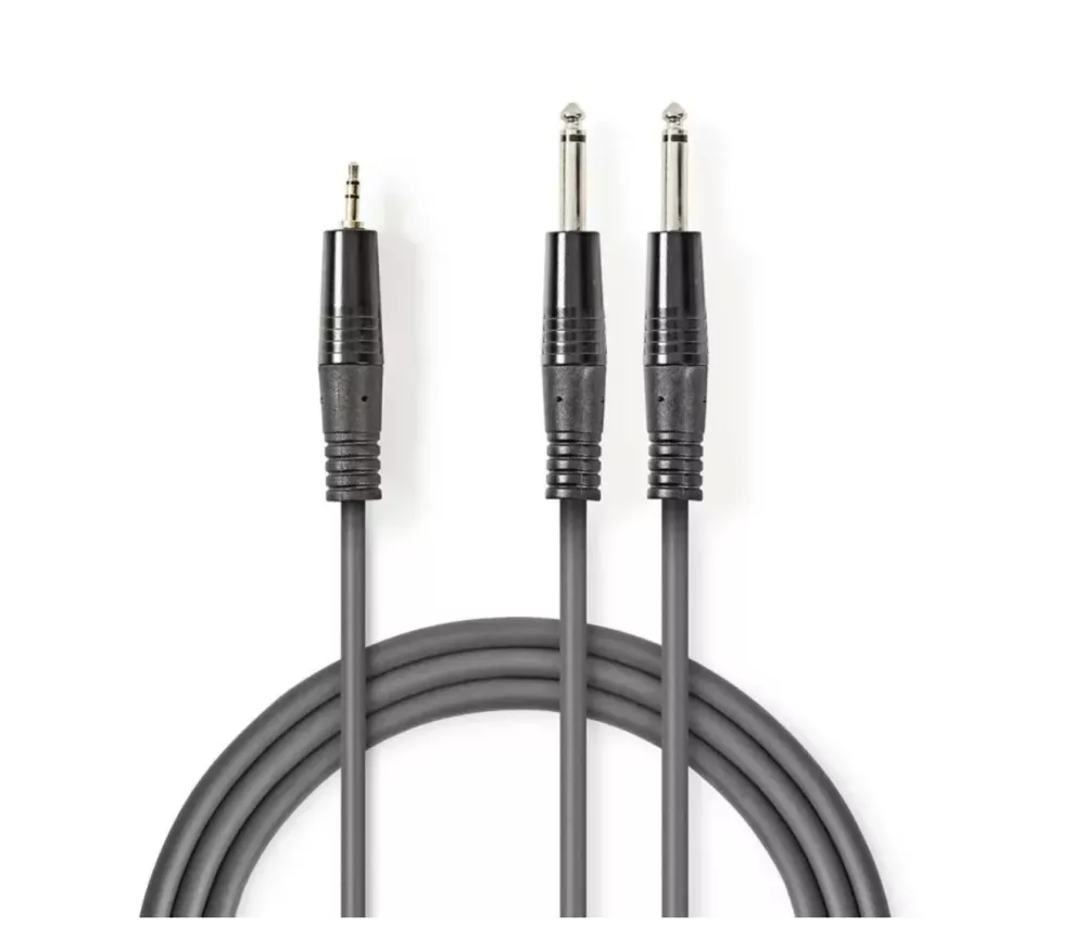 Adapterkabel 2x 6,3 mm till 3,5 mm Stereo 1,5 m