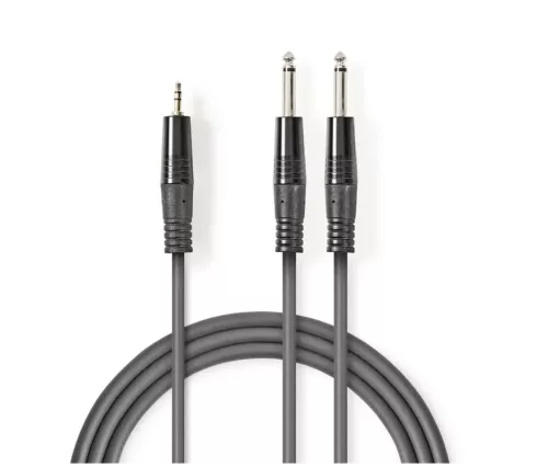Adapterkabel 2x 6,3 mm till 3,5 mm Stereo 1,5 m