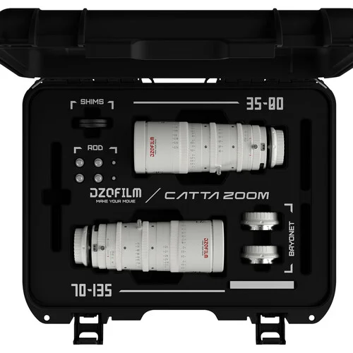 DZOFilm Catta Zoom 35-80 & 70-135mm T2.9 Cine Zoom 2-Lens Bundle E-Mount White
