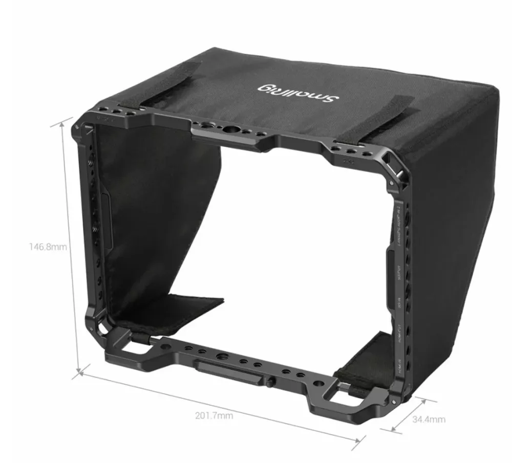 SmallRig Cage with Sun Hood and HDMI Clamp for Blackmagic Design Video Assist 7" 12G-SDI/HDMI 2792