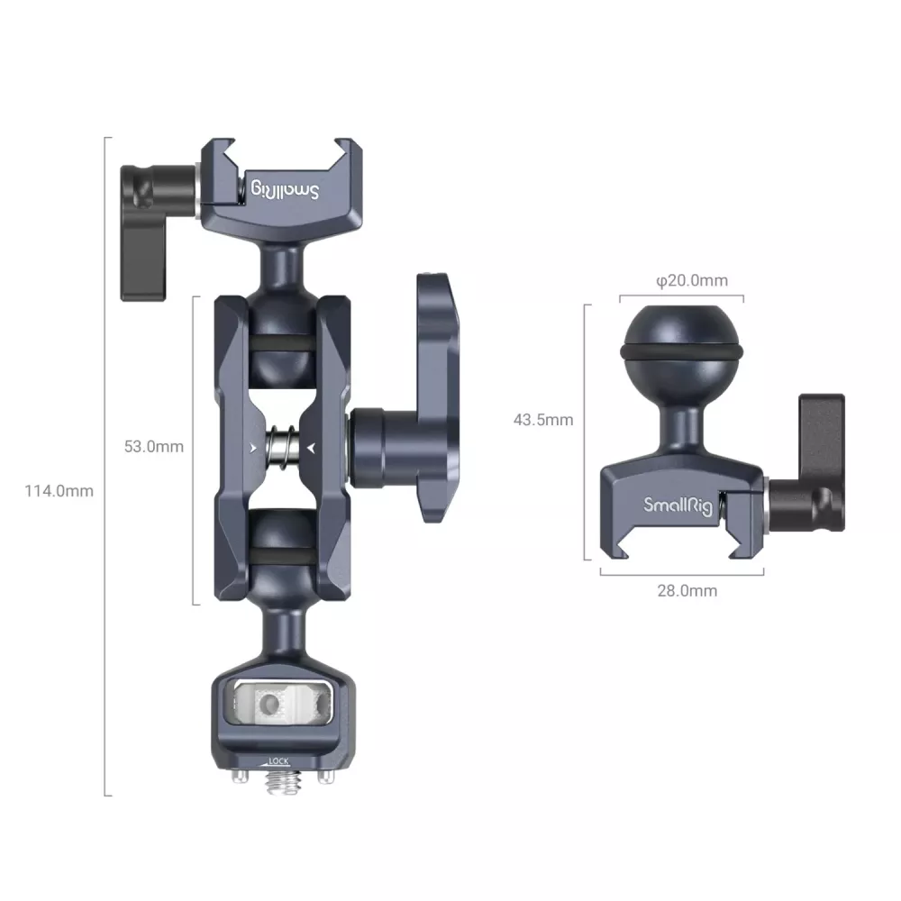 SMALLRIG MAGIC ARM WITH DUAL BALL HEADS (1/4”-20 SCREW AND NATO CLAMP) 3875