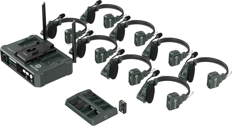 Solidcom C1 Full Duplex Wireless Intercom System with HUB & 8 headsets