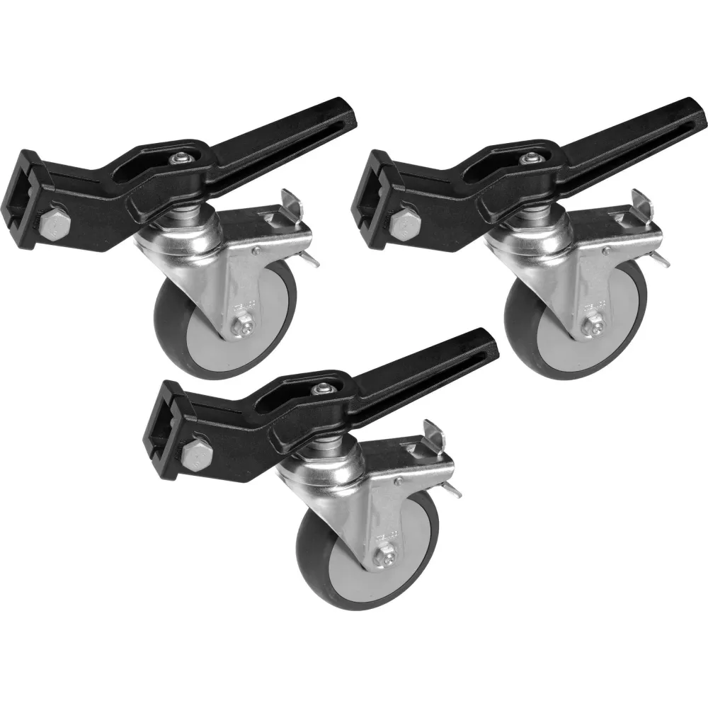 Avenger A9000NB Braked Wheel Set of 3 fits 20mmx20mm & 25mmx25mm Blk