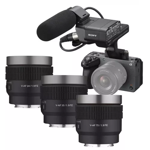 Sony FX30 with XLR Handle + Samyang V-AF 24mm, 35mm, 75mm T1.9 Kit