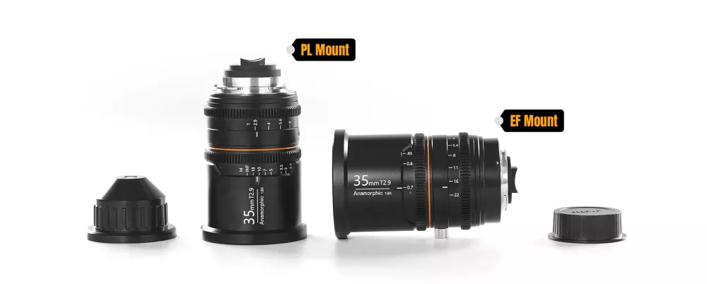 Great Joy 35mm T2.9 1.8x Anamorphic Lens EF/PL/E/L/RF/MFT Mount