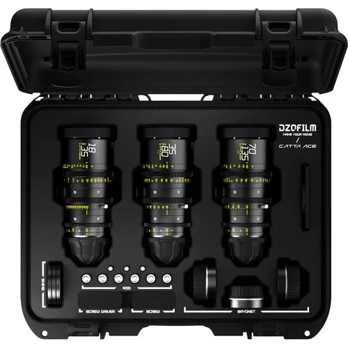 DZOFilm Catta Ace 18-35/35-80/70-135mm T2.9 Cine 3-Lens kit PL/EF Black