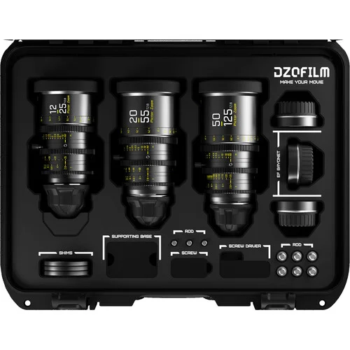 DZOFilm Pictor T2.8 Super35 Zoom 3-Lens Kit (PL & EF Mount) 12-25mm, 20-55mm, 50-125mm