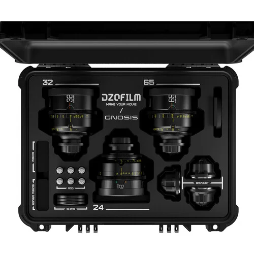 DZOFilm 24,32, 65mm T2.8 Gnosis Macro Prime 3-Lens Kit (LPL with PL & EF Mounts)