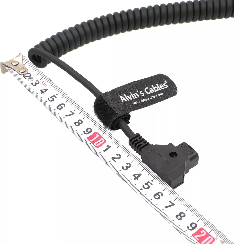 D-tap förlängnings Kabel Spiral Hane till Hona 30-100cm