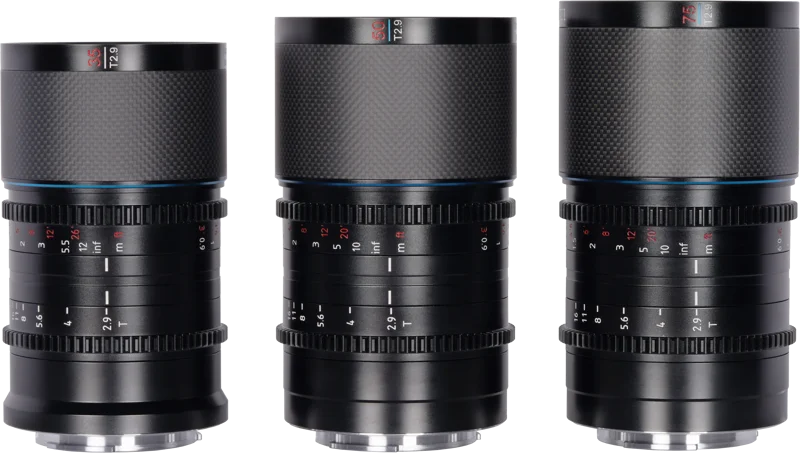 Sirui Anamorphic Lens Saturn Kit 35, 50 & 75mm T2.9 1.6x Carbon Fiber Full Frame