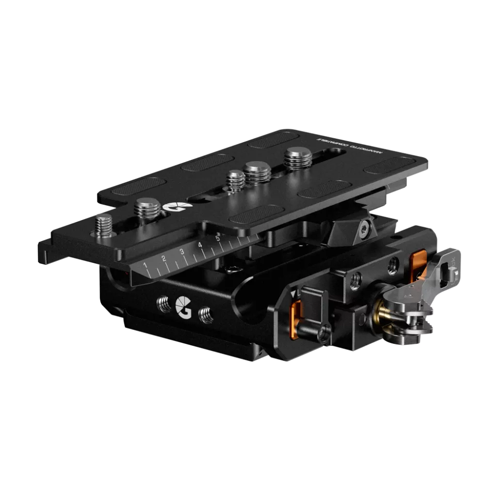 Bright Tangerine LeftField 3 QR Baseplate (Manfrotto) for RED V-RAPTOR