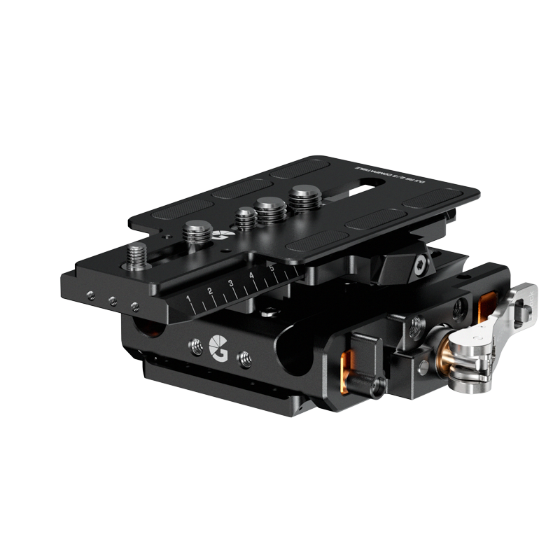 Bright Tangerine LeftField 3 QR Baseplate (DJI RS 2 & RS 3) for RED V-RAPTOR