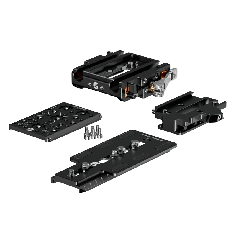 Bright Tangerine LeftField 3 QR Baseplate (DJI RS 2 & RS 3) for RED V-RAPTOR
