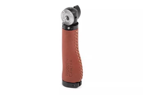 Wooden Camera Rosette Handle (Brown Leather)