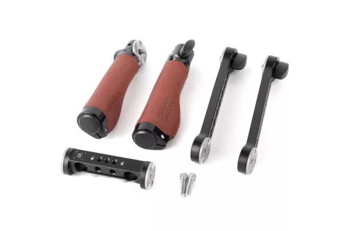 Wooden Camera Rosette Handle Kit (Brown Leather)