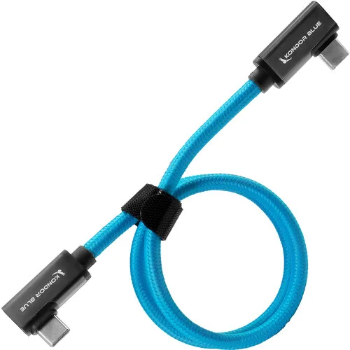 Kondor Blue 18"/45cm  Dual Right-Angle USB-C Cable