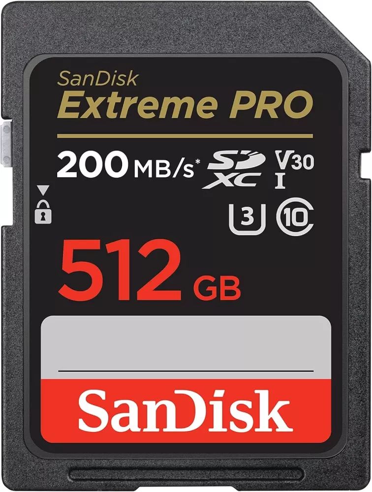 SanDisk Extreme Pro SDXC Class 10 UHS-I U3 V30 200/140MB/s 512GB