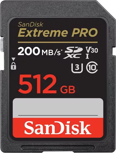 SanDisk Extreme Pro SDXC Class 10 UHS-I U3 V30 200/140MB/s 512GB