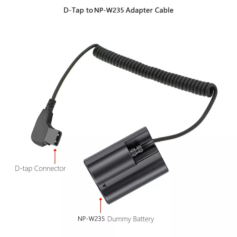 D-Tap till NP-W235 Fujifilm Dummy Batteri Spiral