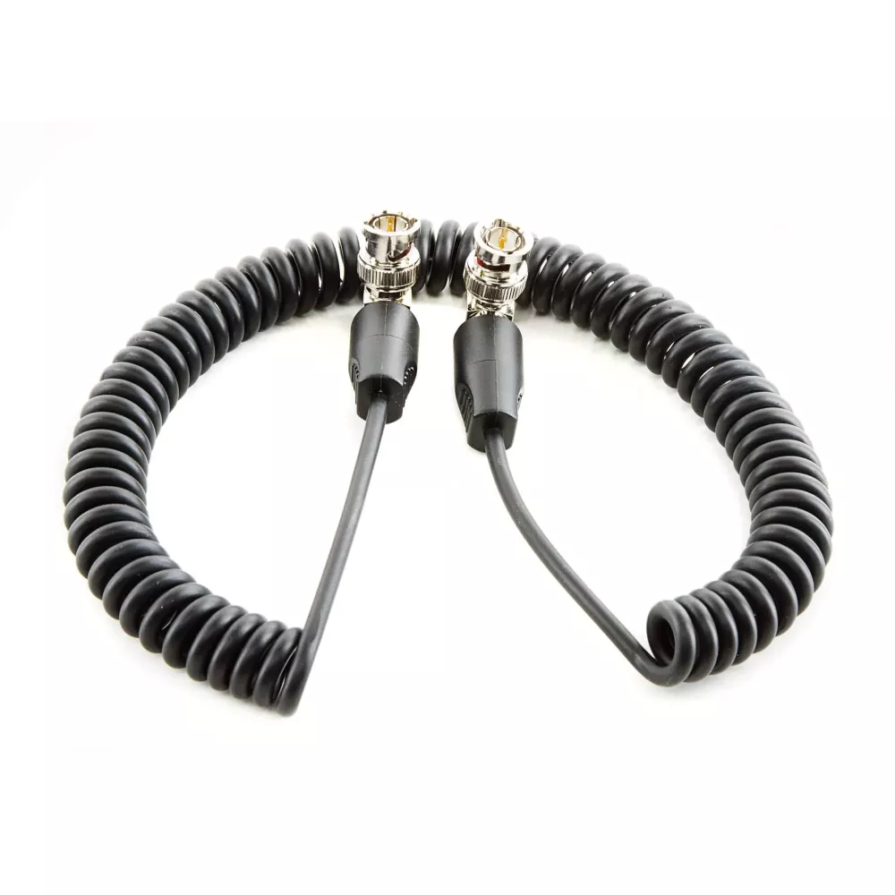 SHAPE 10" Coil SDI Cable BNC 90 Degree Connectors