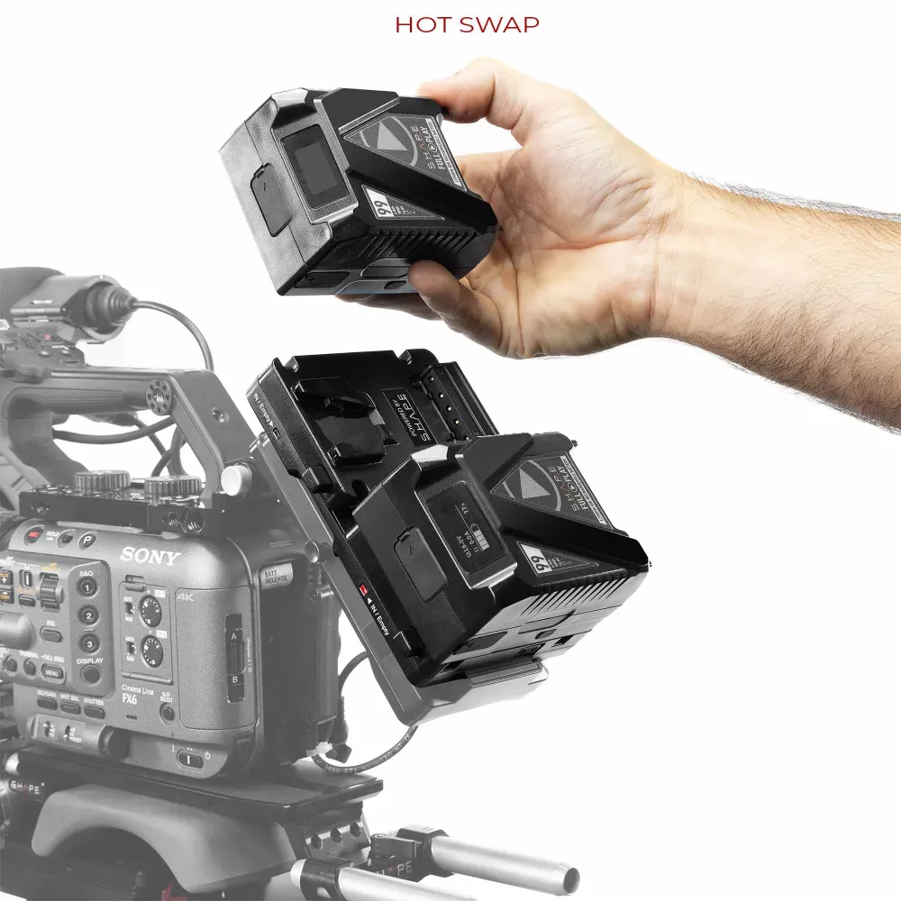 SHAPE 2x Mini V-Mount 99WH Batteries + Dual V-Mount Hot Swap Plate