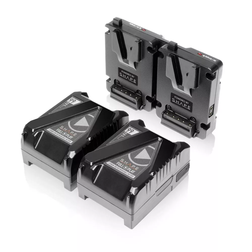 SHAPE 2x Mini V-Mount 99WH Batteries + Dual V-Mount Hot Swap Plate